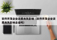 软件开发企业资质丧失影响（软件开发企业资质丧失影响企业吗）