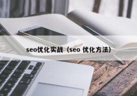 seo优化实战（seo 优化方法）