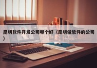 昆明软件开发公司哪个好（昆明做软件的公司）