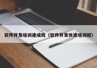 软件开发培训速成班（软件开发快速培训班）