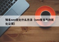 知名seo优化什么方法（seo有名气的优化公司）