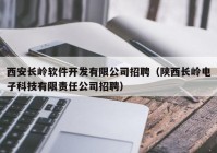 西安长岭软件开发有限公司招聘（陕西长岭电子科技有限责任公司招聘）