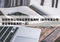 软件开发公司排名哪家服务好（软件开发公司排名哪家服务好一点）