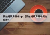 网站建设方案书ppt（网站建设方案书资金安排）