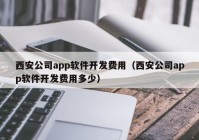 西安公司app软件开发费用（西安公司app软件开发费用多少）