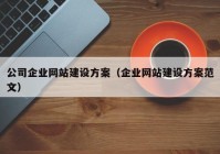 公司企业网站建设方案（企业网站建设方案范文）