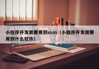 小程序开发需要用到ssm（小程序开发需要用到什么软件）